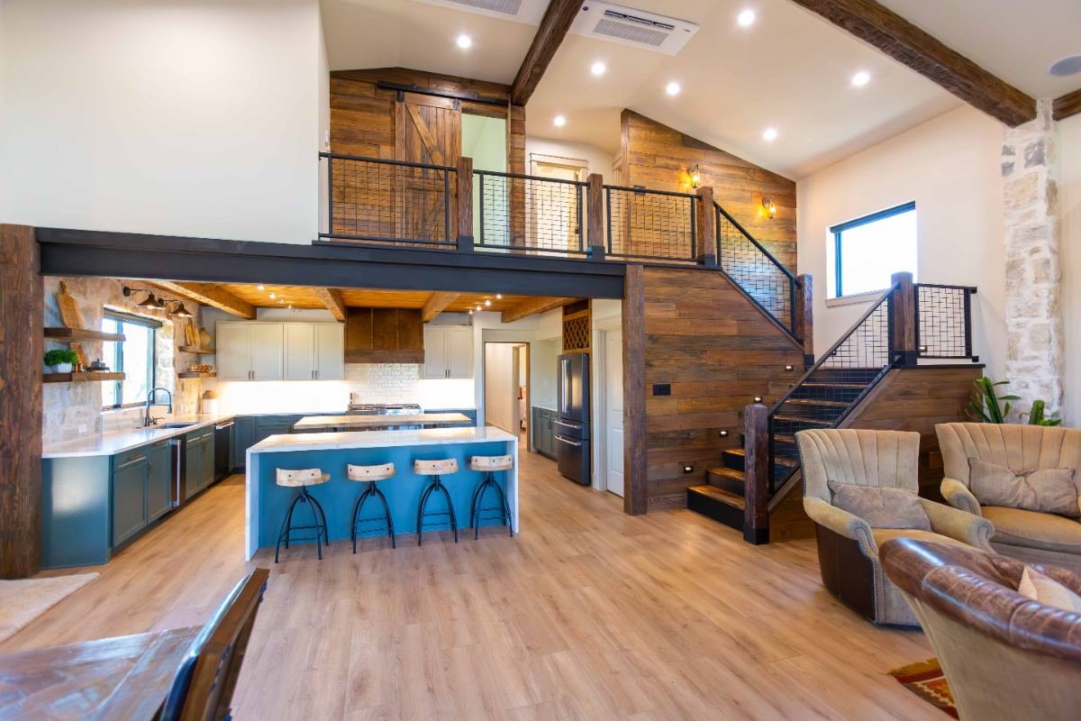 Barn interior with loft