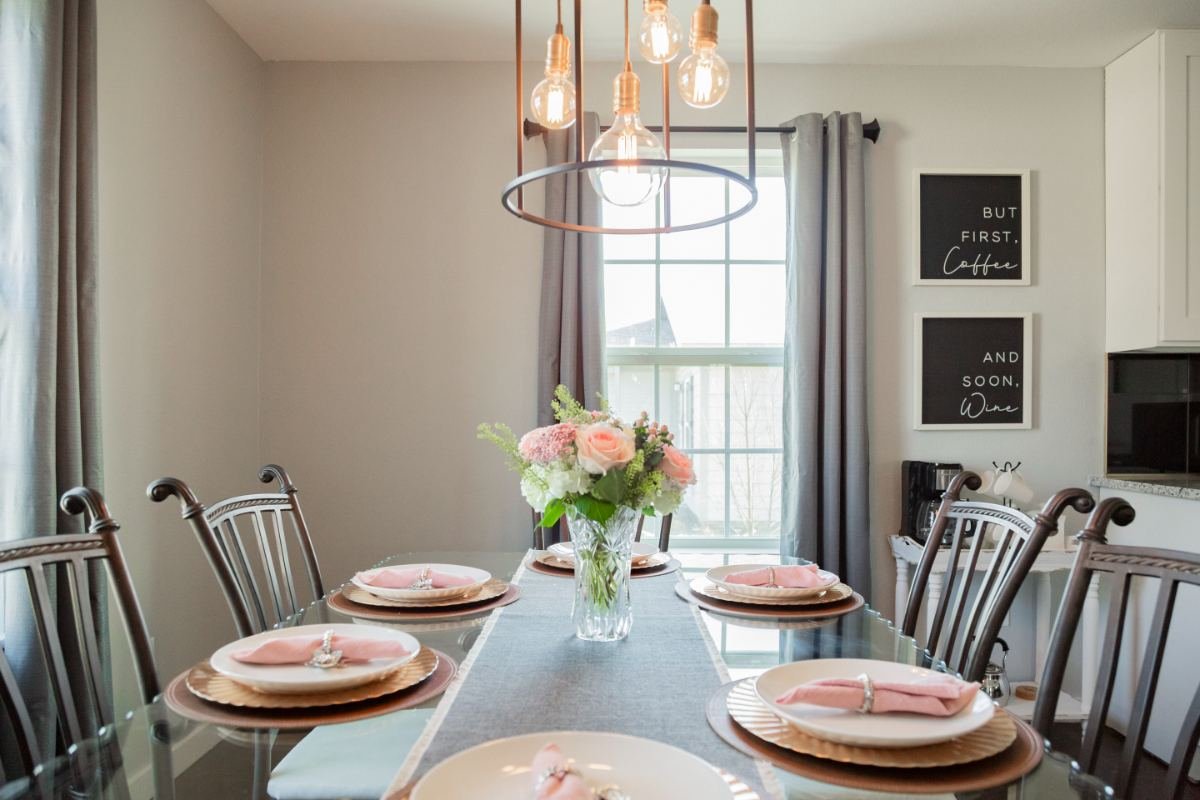 Dining room, styled table