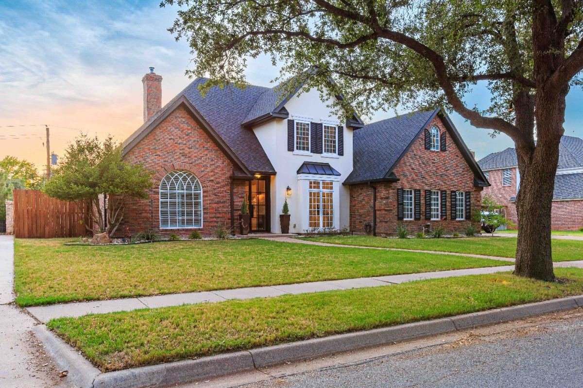 Home exterior in late afternoon light