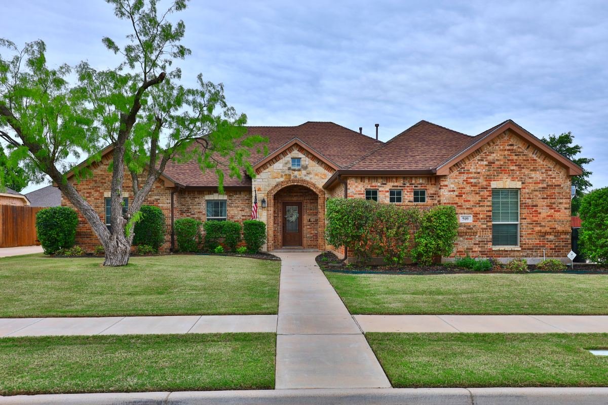 Front walk and elevation