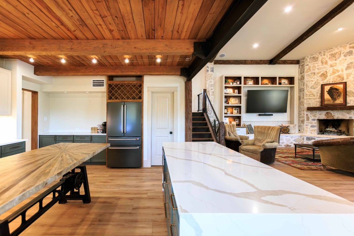 Kitchen island and dining